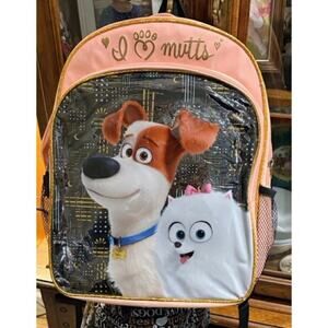 Girls Pets Life Backpack with water bottle holder on side and front pocket